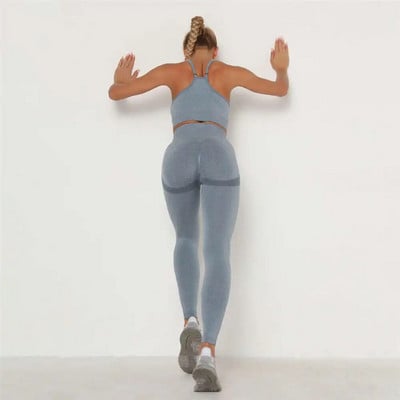 Jambiere de fitness pentru femei + Top Îmbrăcăminte de antrenament pentru femei Jogging Sală de sport Costume pentru alergare Set de yoga Exercițiu Trening Sutien + Pantalon 39