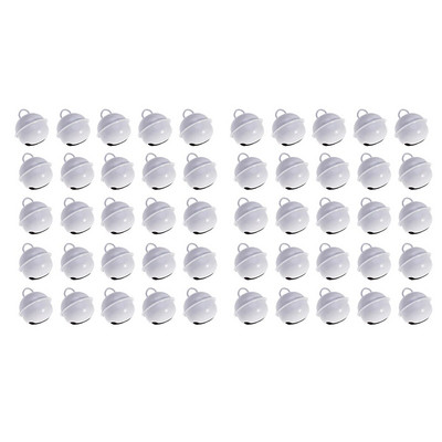 50gab 22mm krāsaini metāla zvaniņi apaļi mini zvani Ziemassvētku eglītes piekaramie kuloni DIY amatniecības festivāla ballīšu dekorēšana