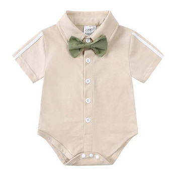 Дрехи за момчета, летни джентълменски костюми за рожден ден, парти рокля за новородено, мека памучна плътна риза + панталони с колан Комплект за бебета за малко дете