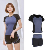 Női fitnesz rövidnadrág + felső edzésruházat edzés edzőterem futó jógakészlet gyakorlat edzés testépítés sportruházat tréningruha 02