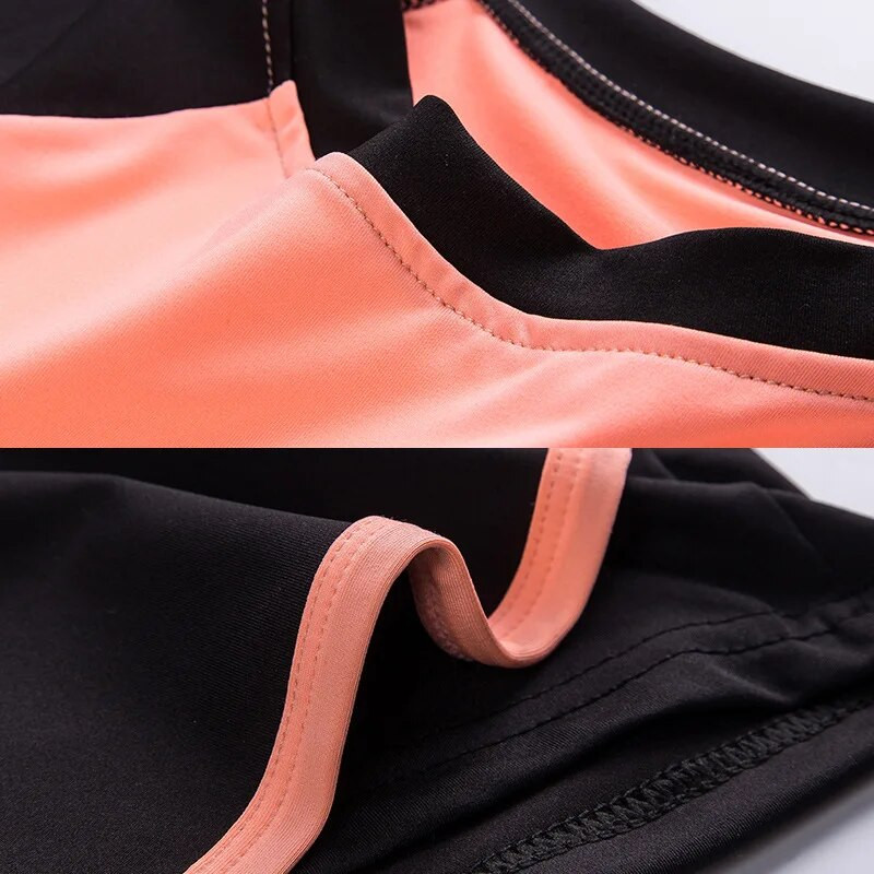 Női fitnesz rövidnadrág + felső edzésruházat edzés edzőterem futó jógakészlet gyakorlat edzés testépítés sportruházat tréningruha 02