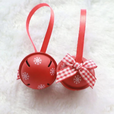 1/12 komada Božićno metalno veliko zvono Dekoracija doma Snježna pahuljica Željezni umjetnički privjesak Crveno Bijelo Zeleno Božićno drvce Ukras 4 cm Šareno Novo