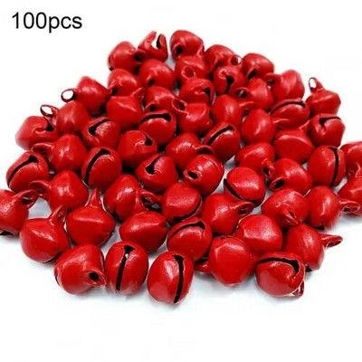 100 komada Božićna zvona jarkih boja od 6 mm, privlačna metalna zvona za vjetar, izrada ukrasnih zvona za zabavu