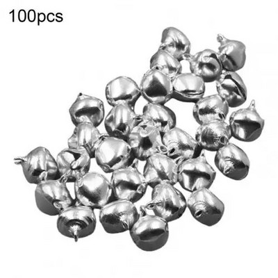 100 komada Božićna zvona jarkih boja od 6 mm, privlačna metalna zvona za vjetar, izrada ukrasnih zvona za zabavu