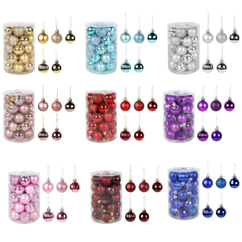 34 kom/lot Šarene božićne kuglice Ukrasi za božićno drvce Kuglice za božićno drvce Kerst Navidad Natalni ukrasi Poklon za Novu 2021.