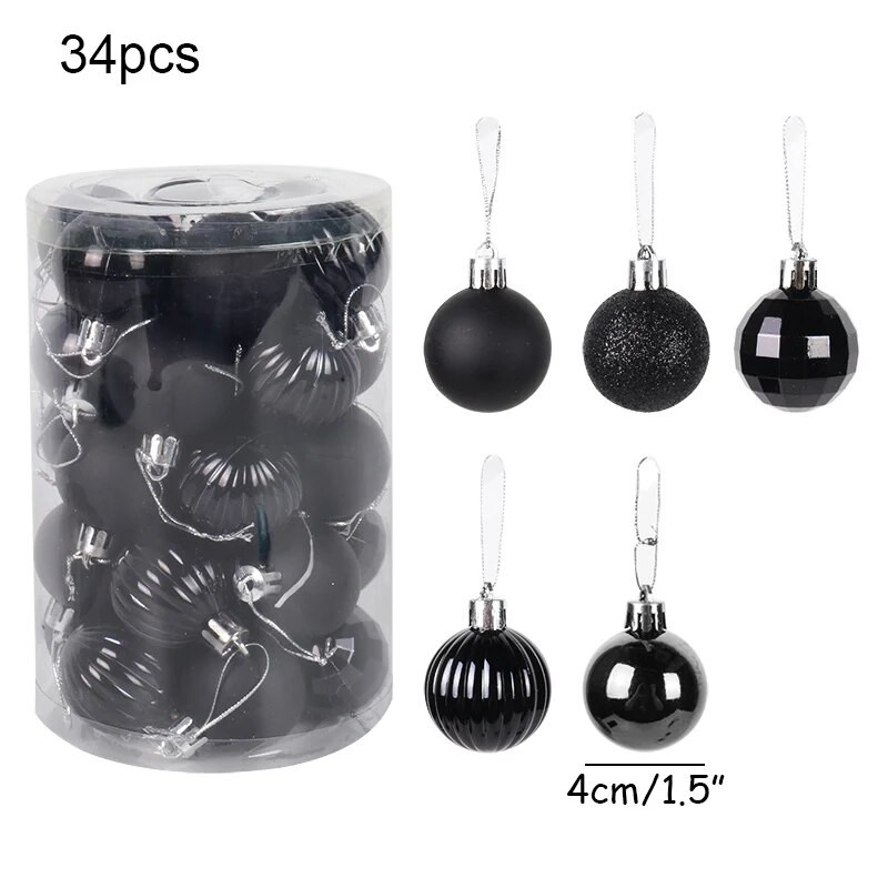 34 kom/lot Šarene božićne kuglice Ukrasi za božićno drvce Kuglice za božićno drvce Kerst Navidad Natalni ukrasi Poklon za Novu 2021.