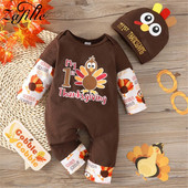ZAFILLE First Thanksgiving Baby Outfits Patchwork Kombinezon za novorođenčad Odjeća za djevojčice Pureća beba gaćice Kostim za dječake