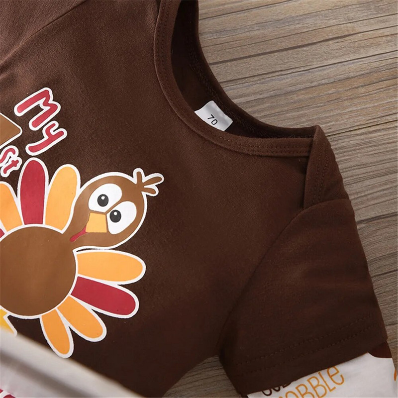 ZAFILLE First Thanksgiving Baby Outfits Patchwork Kombinezon za novorođenčad Odjeća za djevojčice Pureća beba gaćice Kostim za dječake