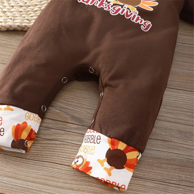 ZAFILLE First Thanksgiving Baby Outfits Patchwork Kombinezon za novorođenčad Odjeća za djevojčice Pureća beba gaćice Kostim za dječake