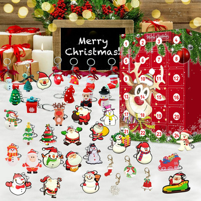 2024 Коледен адвентен календар с обратно отброяване Орнаменти 24 дни Тайнствена висулка за Коледа Navidad Детски подаръци Коледен декор d4