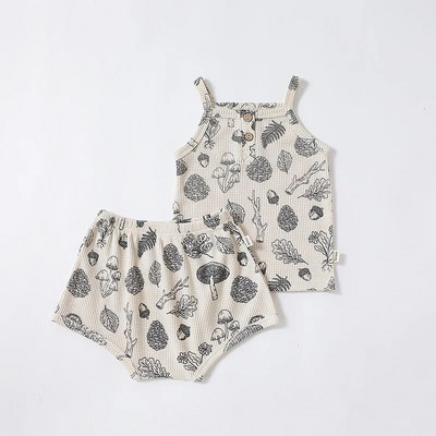 0-24M Novorođenčad Dječaci Odjeća za djevojčice Ljetne pamučne dječje štrample bez rukava Kombinezon s otvorenim ramenima Odjeća za novorođenčad