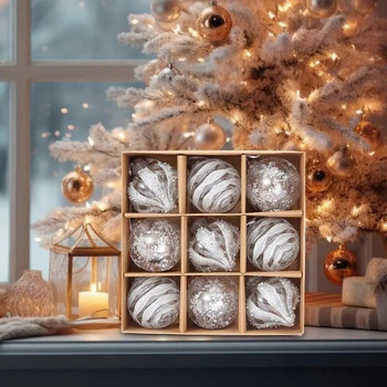 Коледна топка Орнамент Голямо коледно дърво Висящи висулки Снежинка Весела Коледа Декорация за дома за 2024 Нова година Подарък за парти