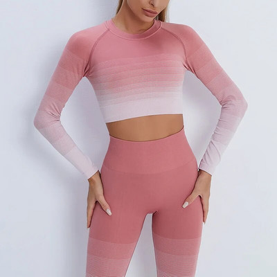 Bešavni set za jogu s gradijentom bojanja kravate Ženski sportski set Odjeća za vježbanje Sportska odjeća Odjeća za teretanu Odijelo Ropa Deportiva Mujer