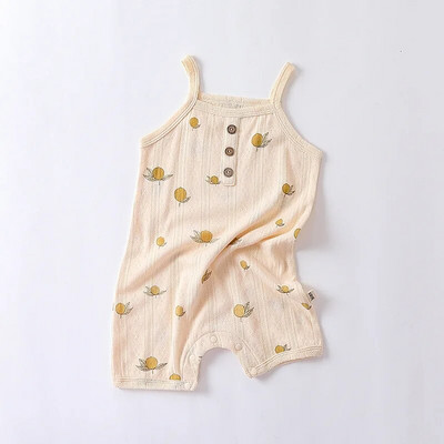 0-24 M Jaundzimušais Zēniem Zēniem Meiteņu drēbes Vasaras kokvilnas zīdaiņu bikses bez piedurknēm Kombinezons jauks, salds jaundzimušo apģērbs