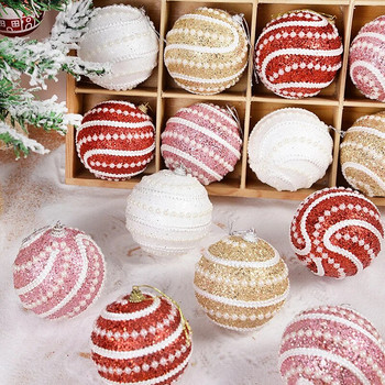 2/4 бр. 8 см коледни топки Орнамент с блясък Коледно дърво Висящи топки Висулка за коледно парти Начало Декор Нова година Navidad подарък