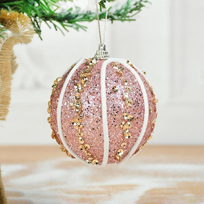 2/4 kom 8 cm božićni ukrasi s kuglicama, svjetlucavi božićno drvce, viseće kuglice, privjesak za božićnu zabavu, kućni dekor, novogodišnji Navidad poklon
