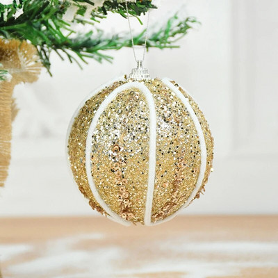 2/4 kom 8 cm božićni ukrasi s kuglicama, svjetlucavi božićno drvce, viseće kuglice, privjesak za božićnu zabavu, kućni dekor, novogodišnji Navidad poklon