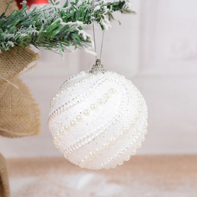 2/4 kom 8 cm božićni ukrasi s kuglicama, svjetlucavi božićno drvce, viseće kuglice, privjesak za božićnu zabavu, kućni dekor, novogodišnji Navidad poklon
