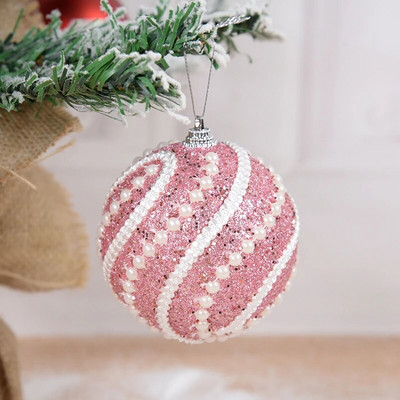 2/4 kom 8 cm božićni ukrasi s kuglicama, svjetlucavi božićno drvce, viseće kuglice, privjesak za božićnu zabavu, kućni dekor, novogodišnji Navidad poklon