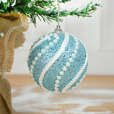 2/4 kom 8 cm božićni ukrasi s kuglicama, svjetlucavi božićno drvce, viseće kuglice, privjesak za božićnu zabavu, kućni dekor, novogodišnji Navidad poklon