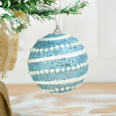 2/4 kom 8 cm božićni ukrasi s kuglicama, svjetlucavi božićno drvce, viseće kuglice, privjesak za božićnu zabavu, kućni dekor, novogodišnji Navidad poklon
