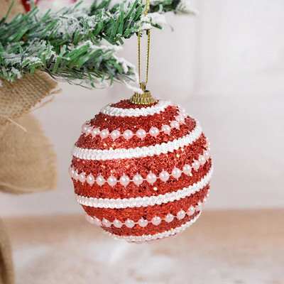 2/4 kom 8 cm božićni ukrasi s kuglicama, svjetlucavi božićno drvce, viseće kuglice, privjesak za božićnu zabavu, kućni dekor, novogodišnji Navidad poklon