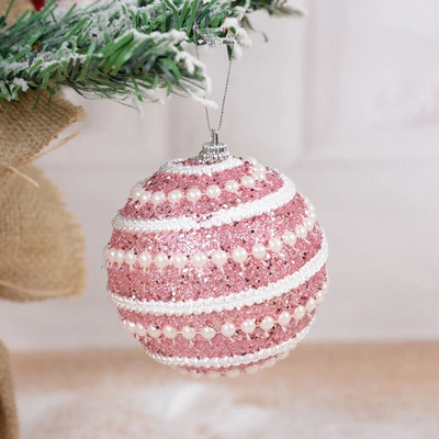2/4 kom 8 cm božićni ukrasi s kuglicama, svjetlucavi božićno drvce, viseće kuglice, privjesak za božićnu zabavu, kućni dekor, novogodišnji Navidad poklon