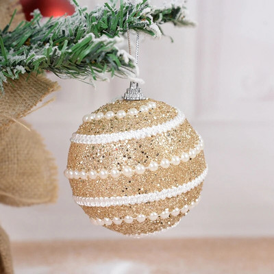 2/4 kom 8 cm božićni ukrasi s kuglicama, svjetlucavi božićno drvce, viseće kuglice, privjesak za božićnu zabavu, kućni dekor, novogodišnji Navidad poklon