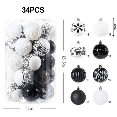 1 kutija Božićne kuglice Ukrasi za božićno drvce Kuglica Božićno viseće drvce Privjesci Dekoracija za kućnu zabavu Novogodišnji dar 2023. Noel Navidad