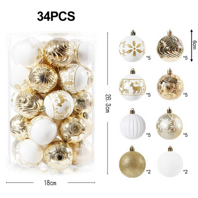 1 kutija Božićne kuglice Ukrasi za božićno drvce Kuglica Božićno viseće drvce Privjesci Dekoracija za kućnu zabavu Novogodišnji dar 2023. Noel Navidad