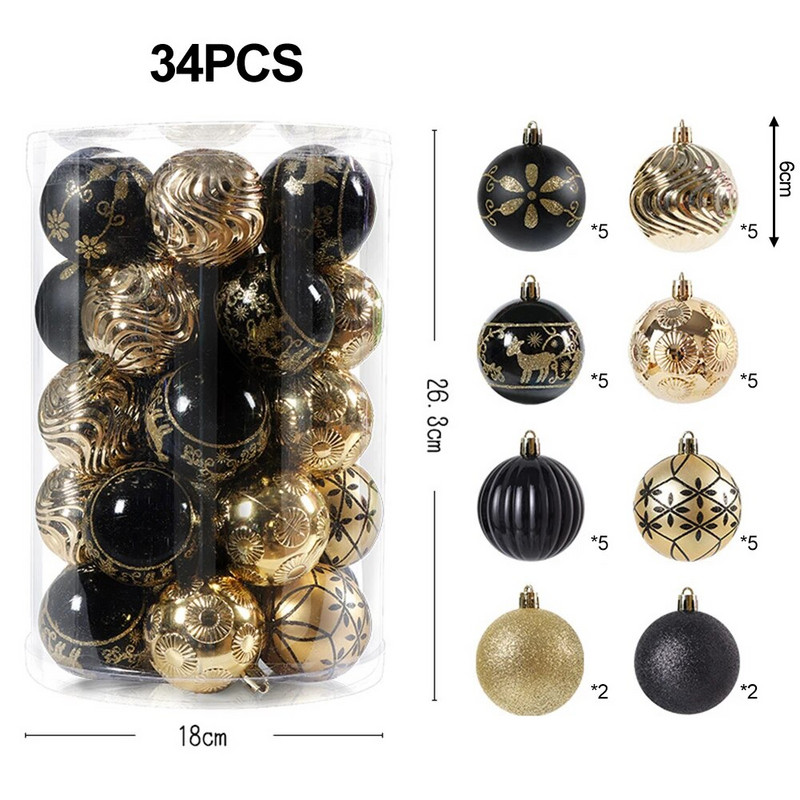 1 kutija Božićne kuglice Ukrasi za božićno drvce Kuglica Božićno viseće drvce Privjesci Dekoracija za kućnu zabavu Novogodišnji dar 2023. Noel Navidad