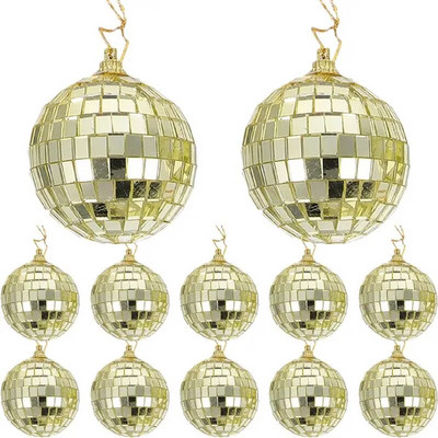 12tk Peegeldiskopallid jõulupuu rippuvad pallid peoklaaskuuli ripatsid jõulukaunistused pallid puukaunistuseks