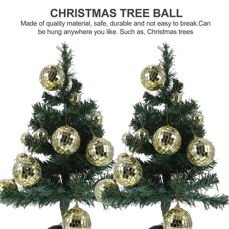 12tk Peegeldiskopallid jõulupuu rippuvad pallid peoklaaskuuli ripatsid jõulukaunistused pallid puukaunistuseks