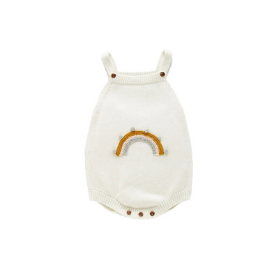 Ma&Baby 0-24M, novorođenčad, dječak, djevojčica, pleteni kombinezon u duginim bojama, kombinezon, proljeće, jesen, meka jednobojna odjeća bez rukava D10