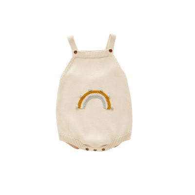 Ma&Baby 0-24M, novorođenčad, dječak, djevojčica, pleteni kombinezon u duginim bojama, kombinezon, proljeće, jesen, meka jednobojna odjeća bez rukava D10