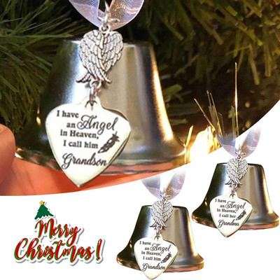 Коледна семейна възпоменателна камбана Christmas Angel Wing Best Wish Bells WeDDing Home Xmas Tree Decoration Home Decor Crafts