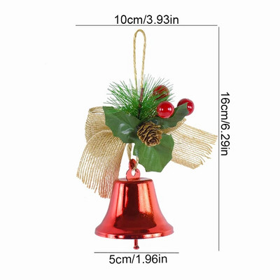 Ziemassvētku zvani Dekoratīvi mākslīgie priedes čiekuri Sarkanā oga Holly Lapas Zvani Zvani Zvani Ziemassvētku eglē piekārtie Natal Noel