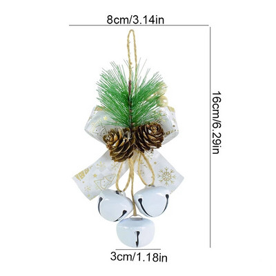 Ziemassvētku zvani Dekoratīvi mākslīgie priedes čiekuri Sarkanā oga Holly Lapas Zvani Zvani Zvani Ziemassvētku eglē piekārtie Natal Noel