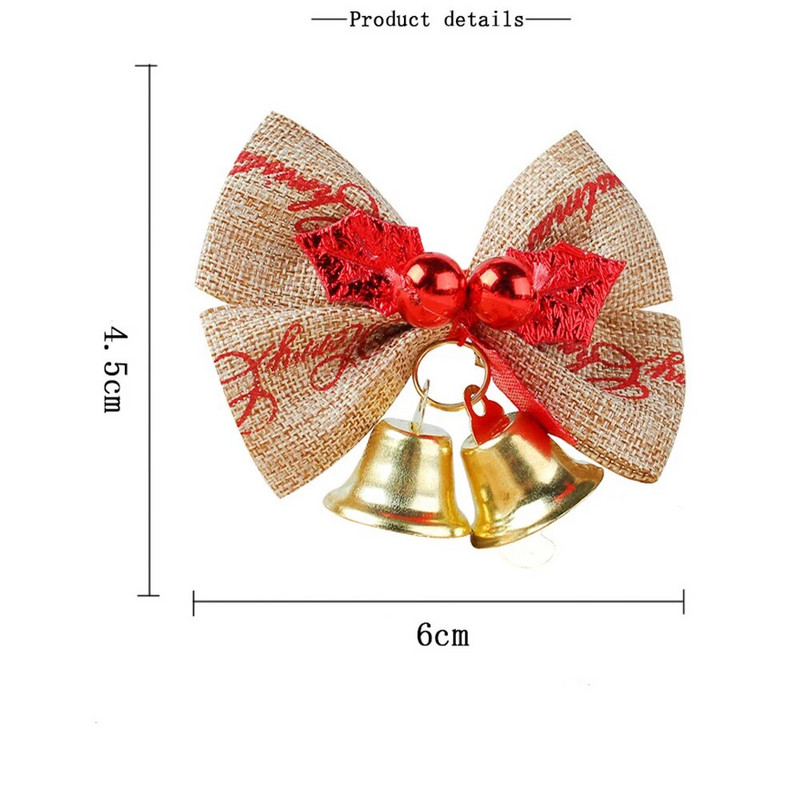 1/10PC Božićno drvce Mašna Lanena Mašna Zvono Vintage Vrpca Čvor za božićne/svadbene ukrase Zvono Dekoracija kućnog vrta