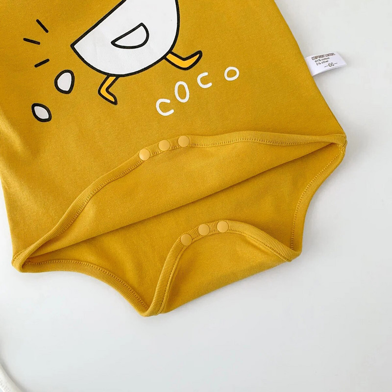 2023. GADA JAUNUMI Vasaras Zīdaiņu jaundzimušajam ar īsām piedurknēm multfilma Cālis dēj olas, apdrukas tērpi, bērni, mazuļi, meitenes, zēni, bodiji dāvanu cepure