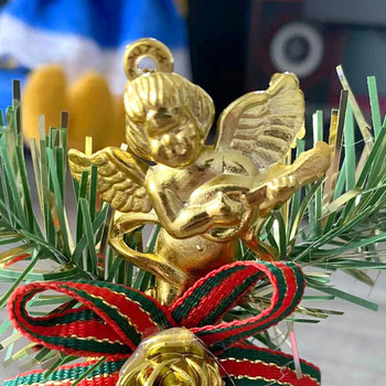 Χριστουγεννιάτικες χρυσές καμπάνες με κόκκινη κορδέλα Χριστουγεννιάτικο φιόγκο DIY Κρεμαστό κουδούνι στολίδι για Χριστουγεννιάτικο Δέντρο Χριστουγεννιάτικο Δέντρο