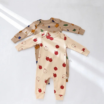 0-24M Гащеризон за новородено Бебешки дрехи за бебета, момчета и момичета Памучен пролетен гащеризон с дълъг ръкав Сладък сладък комбинезон Новородено облекло