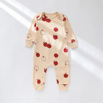 0-24M Гащеризон за новородено Бебешки дрехи за бебета, момчета и момичета Памучен пролетен гащеризон с дълъг ръкав Сладък сладък комбинезон Новородено облекло