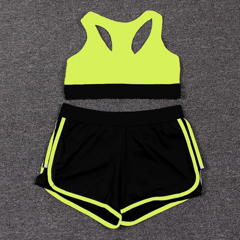 Bešavni komplet za jogu Žensko sportsko odijelo Slovo Komplet za teretanu Ženski fitness push up grudnjak Kratke hlače za teretanu Sportski set Ženska odjeća za trčanje