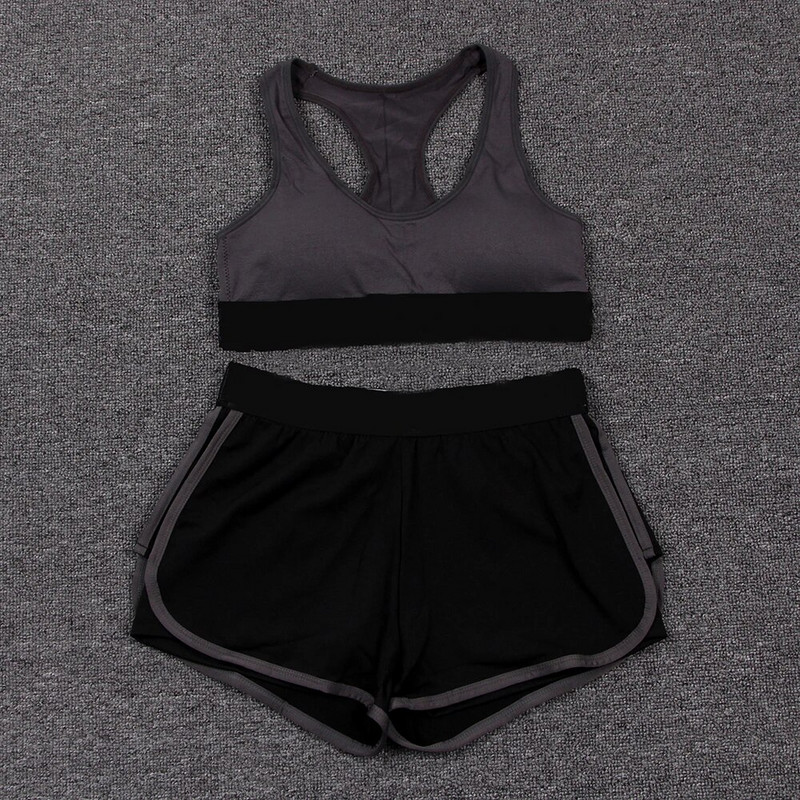 Bešavni komplet za jogu Žensko sportsko odijelo Slovo Komplet za teretanu Ženski fitness push up grudnjak Kratke hlače za teretanu Sportski set Ženska odjeća za trčanje