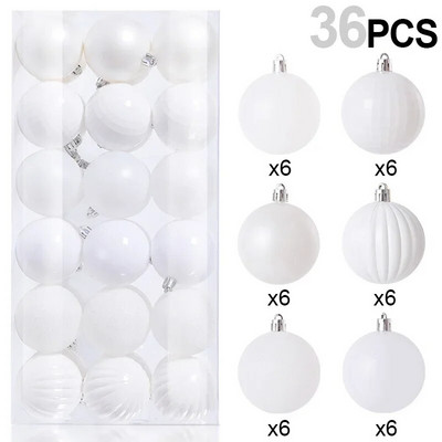 36 komada višebojnih božićnih kuglica DIY božićno drvce s visećim privjescima Ukrasi s kuglicama Novogodišnja zabava 2024. Dekoracija doma Festivalski poklon