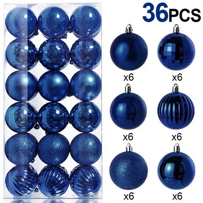 36 komada višebojnih božićnih kuglica DIY božićno drvce s visećim privjescima Ukrasi s kuglicama Novogodišnja zabava 2024. Dekoracija doma Festivalski poklon