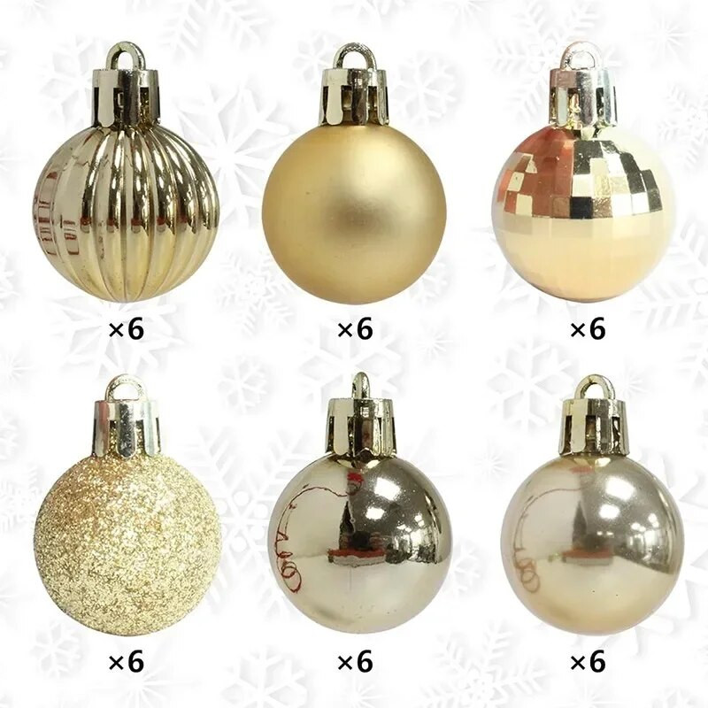 36 komada višebojnih božićnih kuglica DIY božićno drvce s visećim privjescima Ukrasi s kuglicama Novogodišnja zabava 2024. Dekoracija doma Festivalski poklon