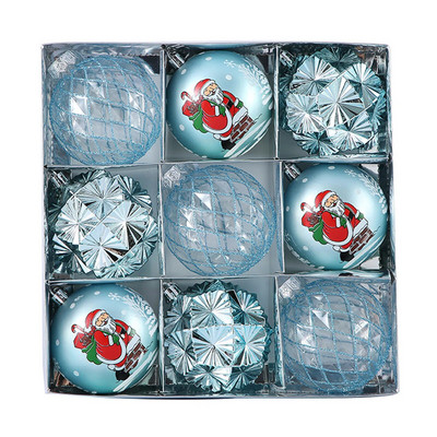 9GAB 8 cm Ziemassvētku eglīšu rotājumu bumbiņas multfilmas Ziemassvētku vecīša galvanizētas zaļas Ziemassvētku bumbiņas mājas piekarināmiem piekariņiem