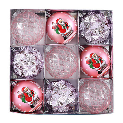 9GAB 8 cm Ziemassvētku eglīšu rotājumu bumbiņas multfilmas Ziemassvētku vecīša galvanizētas zaļas Ziemassvētku bumbiņas mājas piekarināmiem piekariņiem